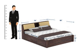 Rubikk Solid Sheesham Wood Bed With Box Storage (King Size, Walnut Finish)